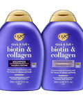 Ogx Thick & Full + Biotin & Collagen Shampoo & Conditioner Set (Packaging May Vary) Purple 13 Fl Oz (Pack Of 2)