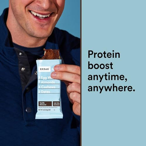 RXBAR Protein Bars, 12g Protein, Gluten Free Snacks, Vanilla Almond, 9.15oz (5 Bars)