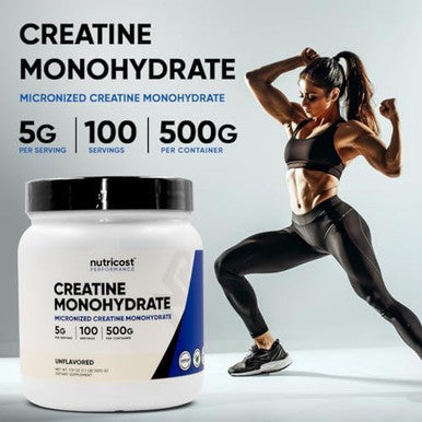 Nutricost Creatine Monohydrate Powder (2 Pack) 5G Per Serving 100 Servings 500G (17.9 Oz) Scoop Included
