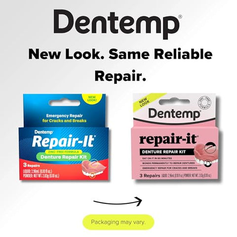 Dentemp Dentist On Call Repair-It Denture Repair Kit Zinc Free 1 Kit