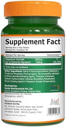 Pure Nutrition Magg Chelated Magnesium Glycinate 180 Tabs 440 Mg Elemental Magnesium Per Serving High Absorption Formula For Daily Wellness