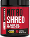 Jacked Factory Nitrosurge Shred Pre Workout Supplement Energy Booster Instant Strength Gains Sharp Focus Powerful Pumps Nitric Oxide Booster & Preworkout Powder 30Sv Fruit Punch
