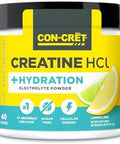 Concret Creatine Hcl + Hydration Electrolyte Powder Tub Citrus Mango Sugar Electrolytes Rehydration Formula W Potassium Sodium Zinc Magnesium To Hydrate & Recover (40 Serv)