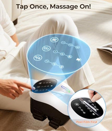 Msfoot 4 Kneading Cushions Knee Massager +1-Second Heat + Red Light Therapy | 3 Intensity Levels Adjustable Straps Up To 18.9In | Cordless Joint Pain Relief For Arthritis Athletes & Seniors