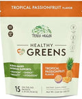 Terra Origin Healthy Greens Powder Blend Superfoods Probiotics Enzymes Spirulina For Immune & Digestive Gut Health Support Energy & Wellness Boost 30 Servings (Kiwi Strawberry)