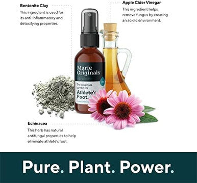 Athletes Foot Spray Extra Strength Natural Ingredients Itchy Skin Relief Ringworm Jock Itch Odor Apple Cider Vinegar Remedy For Men Women Marie Originals
