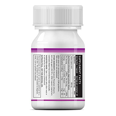 Inlife Alpha Lipoic Acid Ala Antioxidant Supplement 300 Mg 60 Vegetarian Capsules