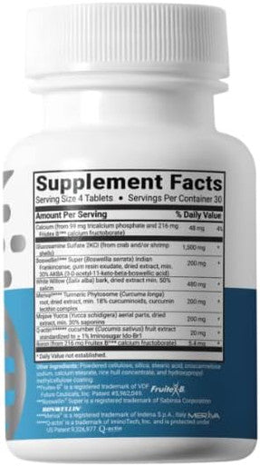 Advanced Joint Support Supplement, Relieve Joint Discomfort, Calcium, Glucosamine, 5-Loxin, Manufactured In The Usa, 120 Tablets