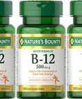 NatureS Bounty B12 Quick Dissolve Tablets 500 Mcg 300 Tablets (3 X 100 Count Bottles)