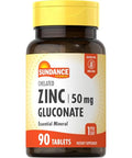 Sundance Vitamins Chelated Zinc 50 mg (Gluconate) 90 Tablets Pack of 2