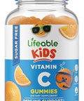Lifeable Sugar Vitamin C For Kids " 250 Mg " Great Tasting Natural Flavor Gummy Supplement " Vegetarian Gmo Chewable Vitamin " For Immune Support " For Children " 90 Gummies