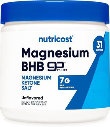 Nutricost Magnesium Bhb Salts (250 Grams Unflavored) Exogenous Ketone Supplement 6.5G Betahydroxybutyrate Per Serving