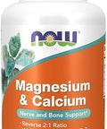 Now Foods Supplements, Magnesium & Calcium, With Zinc And Vitamin D-3, Nerve And Bone Support, 250 Tablets