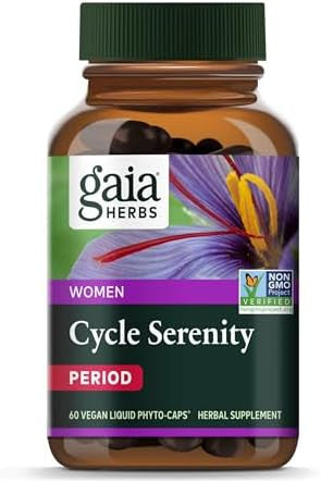 Gaia Herbs Cycle Serenity Women'S Hormonal Balance Supplement Made With Fenugreek Saffron Turmeric & Hawthorn From Gluten Dairy & Soy 60 Vegan Capsules (60 Servings)