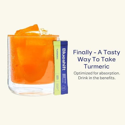 Blueshift Turmeric Citrus Medley Turmeric Powder Packets For Water Turmeric Curcumin Supplement No Sugar Drink Mix For Natural Recovery Support Citrus Flavor Powder Sticks (10 Pack)
