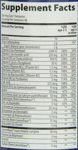 Trace Minerals Kid'S Multi Liquid Multivitamin Supplement With Vitamin C, Zinc, & Minerals Supports Healthy Bones And Immunity Natural Citrus Punch Flavor 48 Servings, 8 Fl Oz (1 Pack)