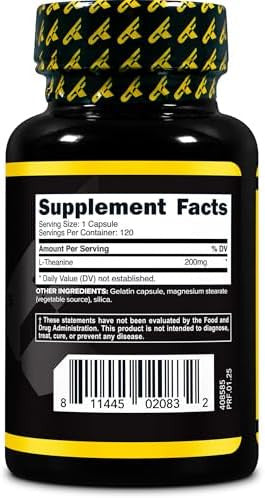 Primaforce Ltheanine Capsules (120 Capsules 200Mg Ltheanine Per Serving) Theanine Amino Acid Supplement