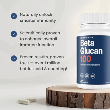 Better Way Health - Advanced Immune Readiness - Highly Purified 13/16 Beta Glucan 100 - Clinically Tested Immune Defense - 100Mg/60 Capsules