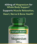 NatureS Bounty Magnesium 400 Mg Softgel Whole Body Support Magnesium Supplements For Men And Women Heart Nerve and Bone Health 75 Softgels (Pack Of 1)