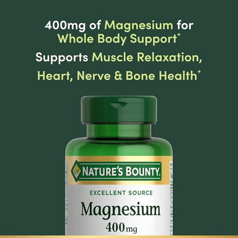 Nature'S Bounty Magnesium 400 Mg Softgel Whole Body Support Magnesium Supplements For Men And Women Heart Nerve & Bone Health 75 Softgels (Pack Of 1)