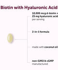 Micro Ingredients Biotin 10000 Mcg With Hyaluronic Acid 25 Mg Per Serving Made With Coconut Oil 365 Softgels 1 Per Day One Year Supply Non-Gmo & Gluten Free