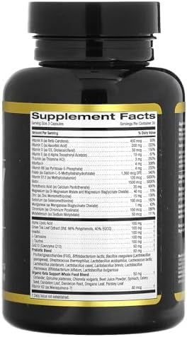California Gold Nutrition Keto Daily Multivitamins With Green Tea 90 Veggie Capsules