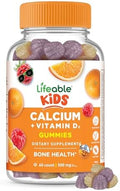 Lifeable Kids Calcium Gummies With Vitamin D3 500 Mg Calcium With Vitamin D3 1000 Iu Great Tasting Calcium Supplement For Kids For Bone Health And Teeth Growth 60 Gummies