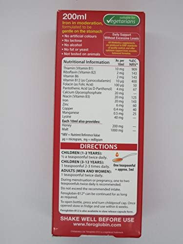 Feroglobin Vitabiotics B12 Iron Supplement Liquid 200Ml By Feroglobin