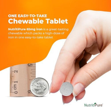 Chewable Iron 65 Mg With Vitamin C 270 Mg - Tablet In Orange Flavor 60 Count