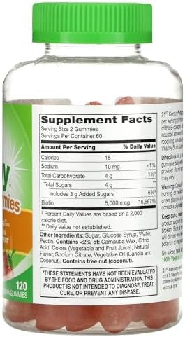 21St Century Vitajoy Biotin Gummies (27729) Strawberry 120 Count