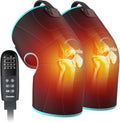 Comrelax Knee Massager With Heat & Air Compression Heated Knee Brace Wrap Knee Heating Pad For Arthritis Joint Pain 4 Modes 3 Intensities 3 Heat Levels Leg Massager With Lcd Controller (No Battery)