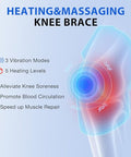 Knonnetd Cordless Knee Massager With Heat Vibration For Pain Relief Electric Heated Knee Brace With 5 Heat Levels And 3 Massage Mode s For Men Women