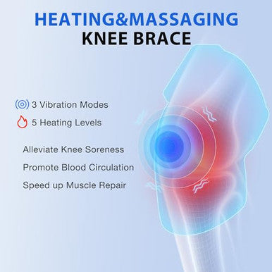 Knonnetd Cordless Knee Massager With Heat Vibration For Pain Relief Electric Heated Knee Brace With 5 Heat Levels And 3 Massage Mode s For Men Women