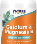 Now Foods Supplements, Calcium & Magnesium 2:1 Ratio, High Potency, Supports Bone Health, 100 Tablets