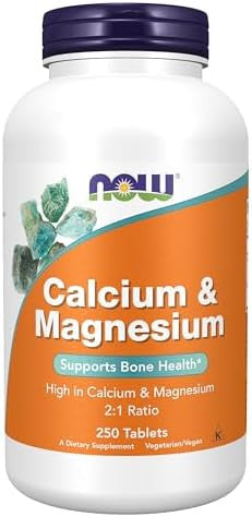 Now Foods Supplements, Calcium & Magnesium 2:1 Ratio, High Potency, Supports Bone Health, 100 Tablets