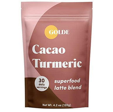 Golde - Superfood Latte Blend - Cacao Turmeric - Plant Based W/Turmeric, Cacao, & Coconut Milk Powder - Healthy Hot Cocoa - Coffee Replacement - Vegan, Keto, & Sugar- - 30 Servings