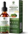 Lukaree 12In1 Organic Moringa Drops With Ashwagandha Turmeric Quercetin Lipsomal 98% Absorption & 30:1 Extract For Energy Immune Joint Digestive Metabolism Vegan Nongmo More Potency Than Moringa Powder