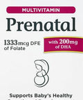 Nature's Bounty Prenatal Multivitamin Supports Baby'S Healthy Growth And Development With 200Mg Dha 60 Softgels