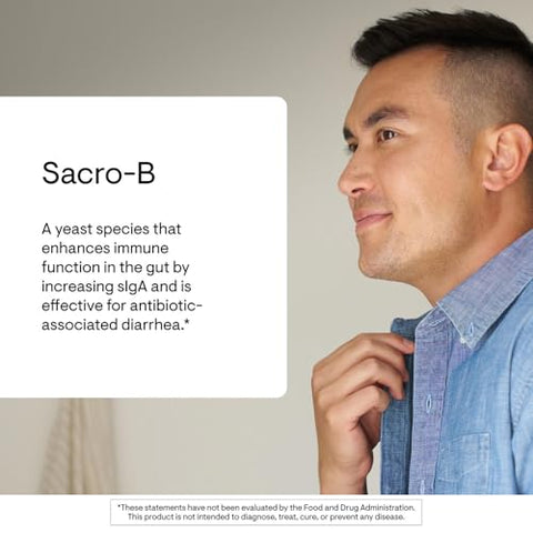 Thorne - Sacro-B - Saccharomyces Boulardii - Shelf Stable Probiotic - Gut Health Supplement To Support Immune Function In The Gut - Occasional Diarrhea Relief - Third-Party Certified 60 Capsules