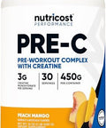 Nutricost Prec Preworkout Complex With Creatine (Peach Mango 30 Servings) Powder Boost Fintess Routines 450G