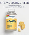 SOLARAY Calcium Bisglycinate Supplement 1000 mg for Women and Men Calcium with Vitamin D3 Bone Strength and Teeth Health Support Chelated Capsules Easy to Digest 120 Veg Cap Count