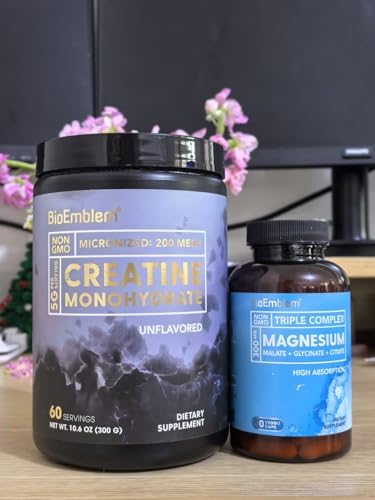 BioEmblem Triple Magnesium Complex and Creatine Monohydrate Powder
