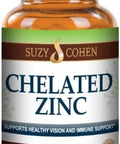 Suzy Cohen Chelated Zinc Supplements - 60 Capsules Gentle On The Stomach - Zinc Is For Healthy Cell Growth And Dna Formation - Supports Healthy Immune Function And Skin Health