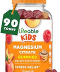 Lifeable Magnesium Gummies For Kids 170Mg Elemental Magnesium From 1420Mg Magnesium Citrate Great Tasting Kids Magnesium Supplement Muscle Support And Stress Relief Chewable 90 Gummies