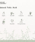Organic Folic Acid Supplement 1000 Mcg - Vitamin B9 (Folate) From Organic Lemon Peel - 60-Day Supply - Plant-Based, Gluten-Free, Vegan, Non-Gmo - 60 Capsules - Premium Dietary Supplement