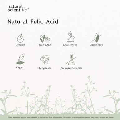 Organic Folic Acid Supplement 1000 Mcg - Vitamin B9 (Folate) From Organic Lemon Peel - 60-Day Supply - Plant-Based, Gluten-Free, Vegan, Non-Gmo - 60 Capsules - Premium Dietary Supplement