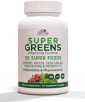 Country Farms Super Greens Vegicaps 32 Super Foods Whole Food Supplement Greens Fruit Vegetables Mushrooms & Probiotics Rich In Antioxidants & Phytonutrients 60 Count 30 Servings