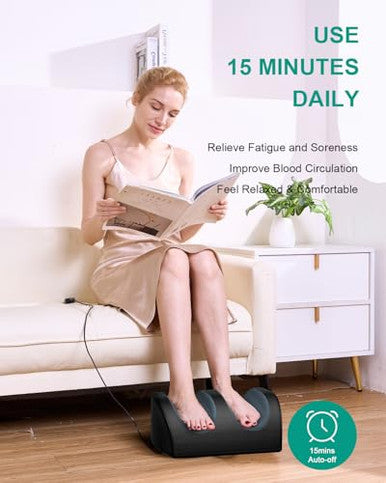 Lingteng Foot Massager With Heat And Foot Massage Electric Foot Massager With Cord Remote Control Birthday s For Mom And Dad (Black - Corded Electric)