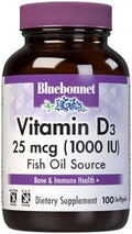 Bluebonnet Nutrition Vitamin D3 1000 Iu Softgels Aids In Muscle And Skeletal Growth Cholecalciferol From Fish Oil Non Gmo Gluten Soy Dairy 100 Softgels