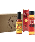 Savannah Bee Company Hot Honey Box Gift Set - Award-Winning Honey Collection - Includes Hot Honey, Sauce, and Fire Sticks - Perfect Gourmet Gift for Spice Lovers